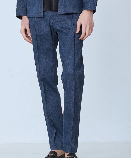 5351POUR LES HOMMES / 5351プール・オム デニムパンツ | 【セットアップ対応】タックテーパード デニム スラックス【予約】(インディゴ)