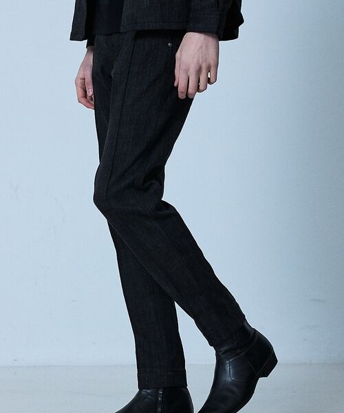 5351POUR LES HOMMES / 5351プール・オム デニムパンツ | 【セットアップ対応】タックテーパード デニム スラックス【予約】 | 詳細1