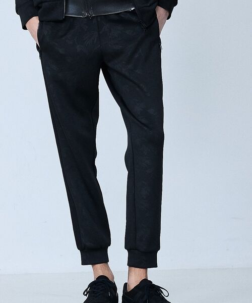 5351POUR LES HOMMES / 5351プール・オム パンツ | 【セットアップ対応】リーフ柄　ジョグパンツ【予約】（ブラック）