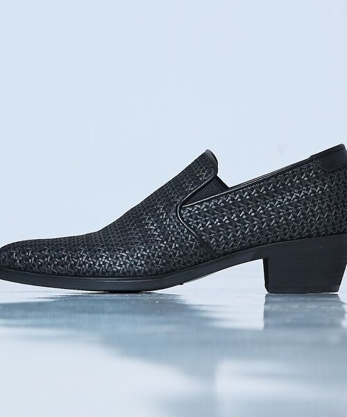 5351POUR LES HOMMES / 5351プール・オム シューズ | 【パナマメッシュ】メッシュレザー ヒール スリッポン【予約】(ブラック)