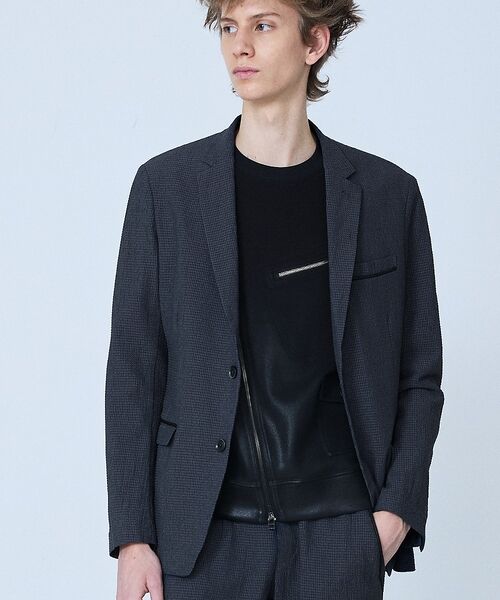 5351POUR LES HOMMES / 5351プール・オム テーラードジャケット | 【セットアップ対応】ワッシャー メッシュ ジャケット【予約】（チャコールグレー）