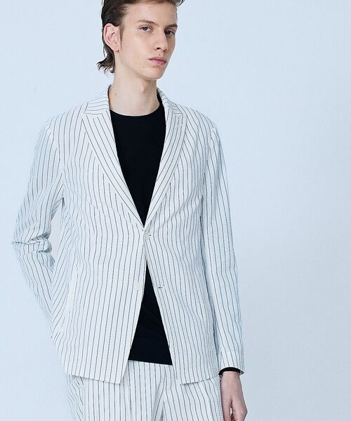 5351POUR LES HOMMES / 5351プール・オム テーラードジャケット | 【セットアップ対応】Dot Air サッカーストライプ ジャケット【予約】 | 詳細5