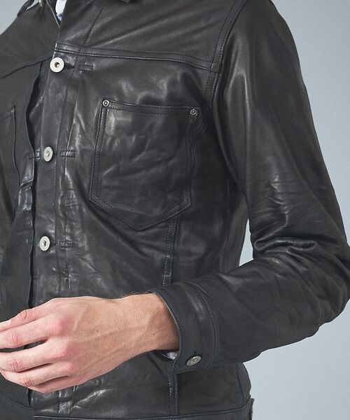 5351POUR LES HOMMES / 5351プール・オム レザーブルゾン・ジャケット | 【ラムレザー/デニム】Gジャン/ジャケット【予約】 | 詳細5