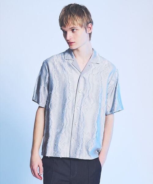 5351POUR LES HOMMES / 5351プール・オム シャツ・ブラウス | カットジャカード オープンカラーシャツ【予約】 | 詳細13
