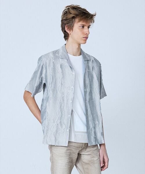 5351POUR LES HOMMES / 5351プール・オム シャツ・ブラウス | カットジャカード オープンカラーシャツ【予約】 | 詳細3