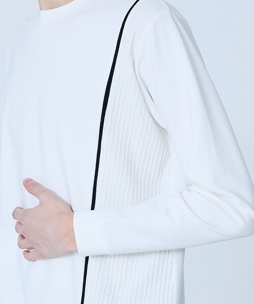 5351POUR LES HOMMES / 5351プール・オム Tシャツ | 【V-Line】コンビネーション 長袖 Tシャツ【予約】 | 詳細5