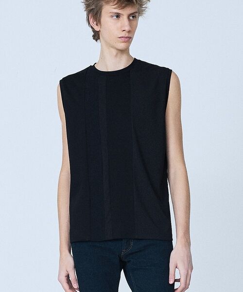 5351POUR LES HOMMES / 5351プール・オム Tシャツ | 【コンビネーション】ノースリーブ Tシャツ【予約】(ブラック)