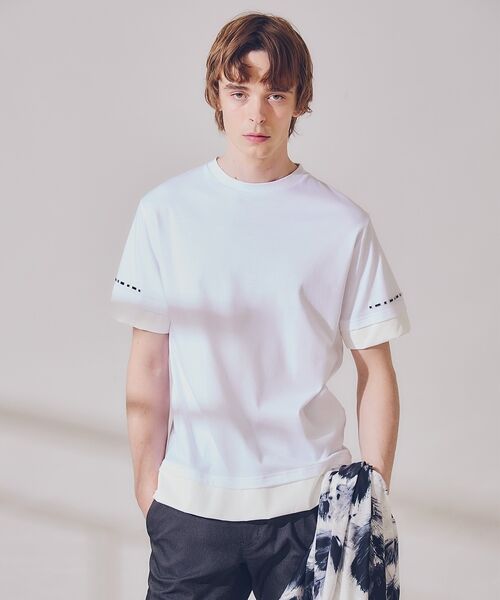 5351POUR LES HOMMES / 5351プール・オム Tシャツ | レイヤード スタッズ 半袖Tシャツ【予約】 | 詳細2