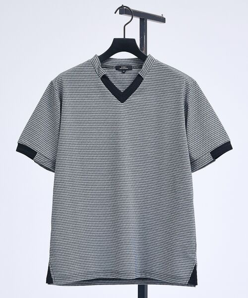 5351POUR LES HOMMES / 5351プール・オム Tシャツ | フィンリーチェック ジャガード VネックTシャツ【予約】 | 詳細6
