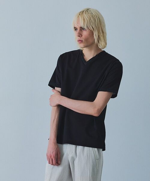 5351POUR LES HOMMES / 5351プール・オム Tシャツ | フィンリーチェック ジャガード VネックTシャツ【予約】 | 詳細14
