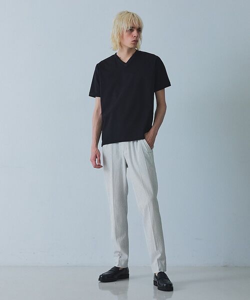 5351POUR LES HOMMES / 5351プール・オム Tシャツ | フィンリーチェック ジャガード VネックTシャツ【予約】 | 詳細15