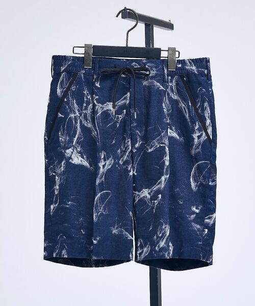 5351POUR LES HOMMES / 5351プール・オム ショート・ハーフ・半端丈パンツ | 【セットアップ対応】スモーク ジャガード ショートパンツ【予約】（インディゴ）