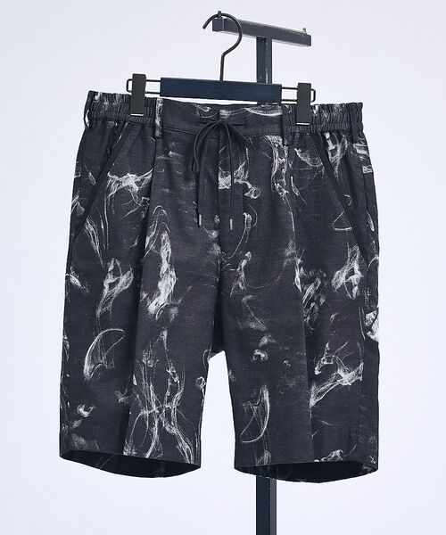 5351POUR LES HOMMES / 5351プール・オム ショート・ハーフ・半端丈パンツ | 【セットアップ対応】スモーク ジャガード ショートパンツ【予約】（ブラック）