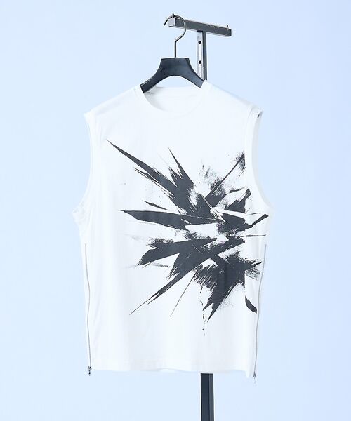 5351POUR LES HOMMES / 5351プール・オム キャミソール・チューブトップ | ジップ ノースリーブTシャツ【予約】（ホワイト）