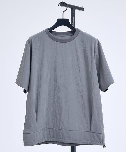 5351POUR LES HOMMES / 5351プール・オム Tシャツ | 【セットアップ対応】セルロース ナイロン 半袖Tシャツ【予約】（グレー）