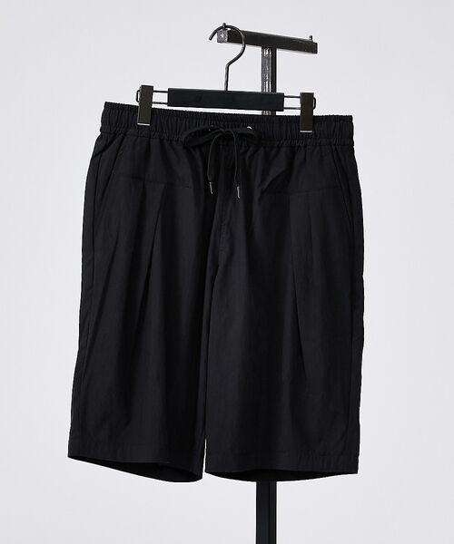 5351POUR LES HOMMES / 5351プール・オム ショート・ハーフ・半端丈パンツ | 【セットアップ対応】セルロース ナイロン 2タック ショートパンツ(ブラック)