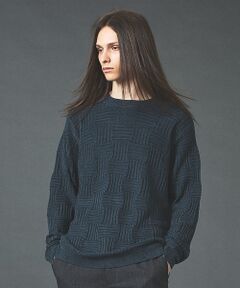 5351POUR LES HOMMES / 5351プール・オム Tシャツ | ジオメトリック ニットジャカード ロングスリーブ プルオーバー【予約】