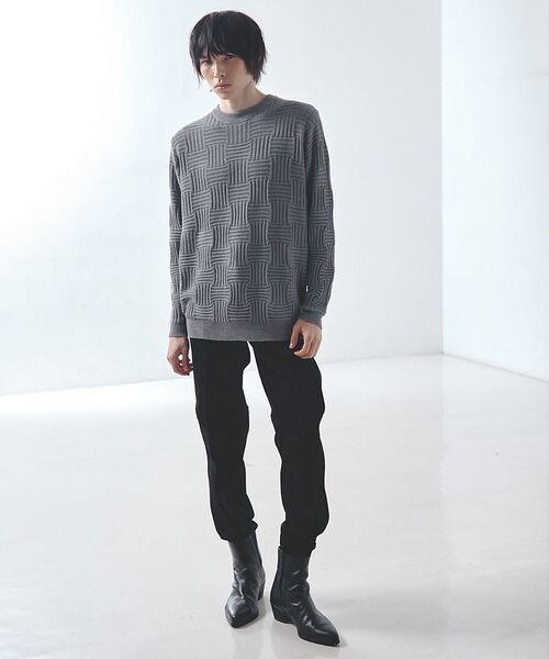 5351POUR LES HOMMES / 5351プール・オム Tシャツ | ジオメトリック ニットジャカード ロングスリーブ プルオーバー【予約】 | 詳細17
