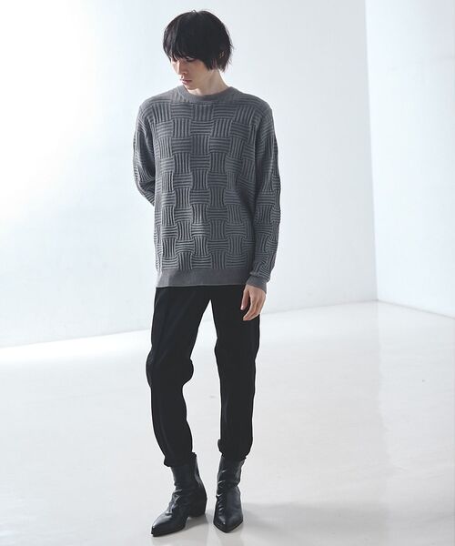5351POUR LES HOMMES / 5351プール・オム Tシャツ | ジオメトリック ニットジャカード ロングスリーブ プルオーバー【予約】 | 詳細19