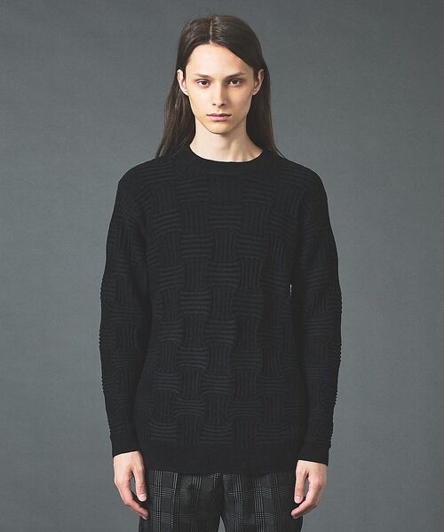 5351POUR LES HOMMES / 5351プール・オム Tシャツ | ジオメトリック ニットジャカード ロングスリーブ プルオーバー【予約】 | 詳細2