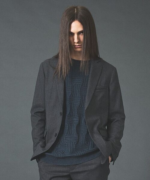 5351POUR LES HOMMES / 5351プール・オム テーラードジャケット | 【セットアップ対応】ルレックス ストライプ ノッチドラペル ジャケット【予約】(グレー)