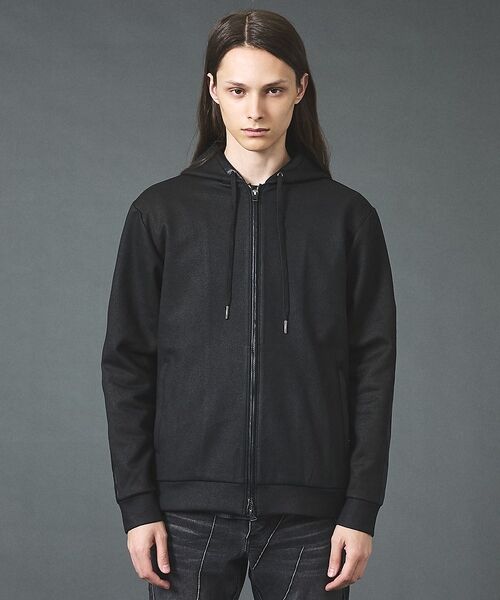 5351POUR LES HOMMES / 5351プール・オム パーカー | 【セットアップ対応】エンボス ストレッチ スウェード ジップ フーディー【予約】 | 詳細5