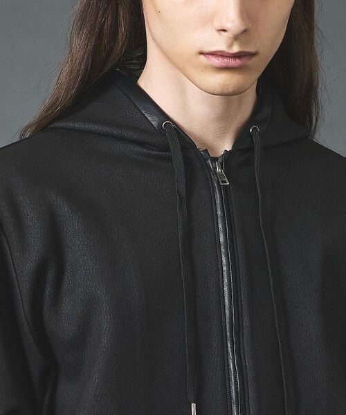 5351POUR LES HOMMES / 5351プール・オム パーカー | 【セットアップ対応】エンボス ストレッチ スウェード ジップ フーディー【予約】 | 詳細8