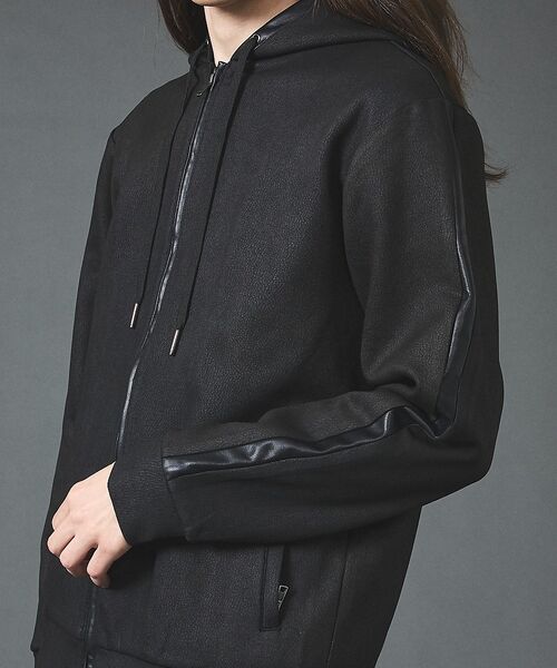 5351POUR LES HOMMES / 5351プール・オム パーカー | 【セットアップ対応】エンボス ストレッチ スウェード ジップ フーディー【予約】 | 詳細9