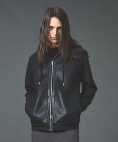 5351POUR LES HOMMES / 5351プール・オム パーカー | 【セットアップ対応】エンボス ストレッチ スウェード ムートン ジップフーディー