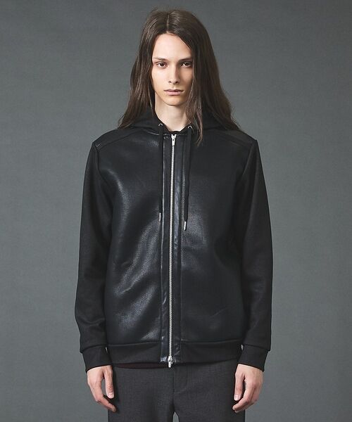 5351POUR LES HOMMES / 5351プール・オム パーカー | 【セットアップ対応】エンボス ストレッチ スウェード ムートン ジップフーディー | 詳細5