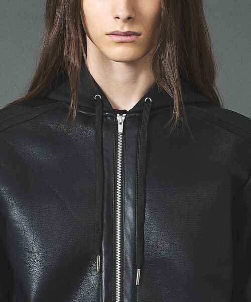5351POUR LES HOMMES / 5351プール・オム パーカー | 【セットアップ対応】エンボス ストレッチ スウェード ムートン ジップフーディー | 詳細8