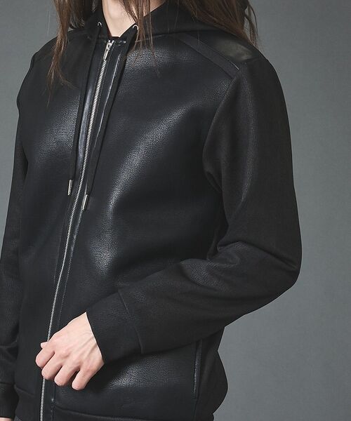 5351POUR LES HOMMES / 5351プール・オム パーカー | 【セットアップ対応】エンボス ストレッチ スウェード ムートン ジップフーディー | 詳細9