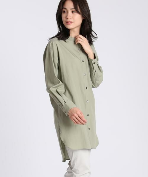 セール 大きいサイズ ノーカラーロングシャツ シャツ ブラウス 7 Idconcept セブンアイディーコンセプト ファッション通販 タカシマヤファッションスクエア