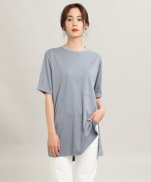 セール 大きいサイズ ポケット付きロングtシャツ 接触冷感 Tシャツ 7 Idconcept セブンアイディーコンセプト ファッション通販 タカシマヤファッションスクエア
