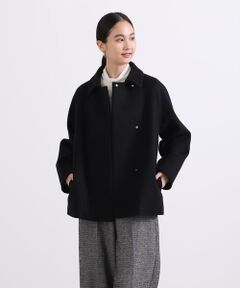 ショートステンカラーコート《Super110's Wool》