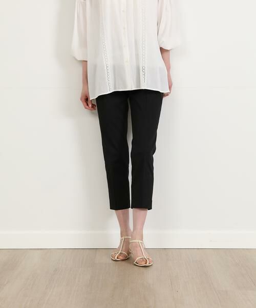 7-IDconcept / セブンアイディーコンセプト ショート・ハーフ・半端丈パンツ | ベーシックコットンストレートパンツ(ブラック)