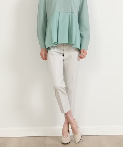 7-IDconcept / セブンアイディーコンセプト ショート・ハーフ・半端丈パンツ | ベーシックコットンストレートパンツ(ミディアムグレー2)