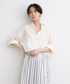 7-IDconcept / セブンアイディーコンセプト シャツ・ブラウス | 《大きいサイズ》レギュラーカラーリラックスリネンシャツ