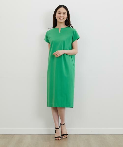 7-IDconcept / セブンアイディーコンセプト ミニ丈・ひざ丈ワンピース | 《大きいサイズ》コクーンシルエットポンチワンピース | 詳細1