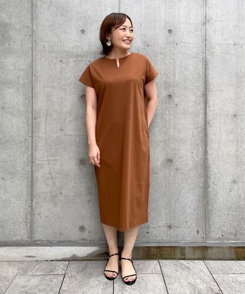 7-IDconcept / セブンアイディーコンセプト ミニ丈・ひざ丈ワンピース | 《大きいサイズ》コクーンシルエットポンチワンピース | 詳細7