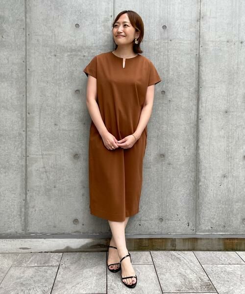 7-IDconcept / セブンアイディーコンセプト ミニ丈・ひざ丈ワンピース | 《大きいサイズ》コクーンシルエットポンチワンピース | 詳細8