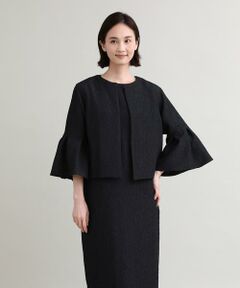 7-IDconcept / セブンアイディーコンセプト ノーカラージャケット | フクレジャカードタックフレアスリーブジャケット