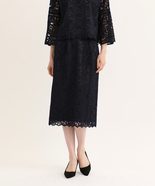 7-IDconcept / セブンアイディーコンセプト ミニ・ひざ丈スカート | レースセミタイトスカート | 詳細1