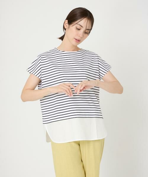 7-IDconcept / セブンアイディーコンセプト Tシャツ | 《大きいサイズ》裾ドッキングカットソー | 詳細11