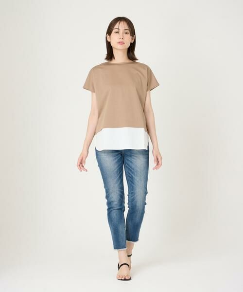 セール】 《大きいサイズ》裾ドッキングカットソー （Tシャツ