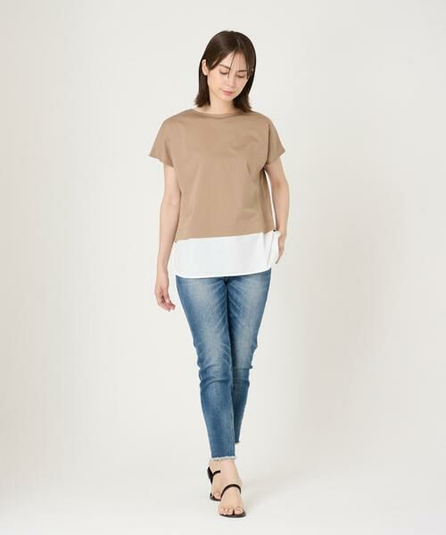セール】 《大きいサイズ》裾ドッキングカットソー （Tシャツ