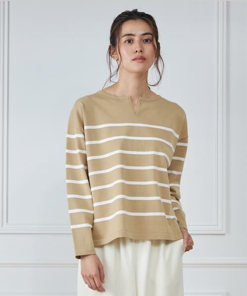 7-IDconcept / セブンアイディーコンセプト ニット・セーター | キーネックボーダーニット　　 | 詳細10