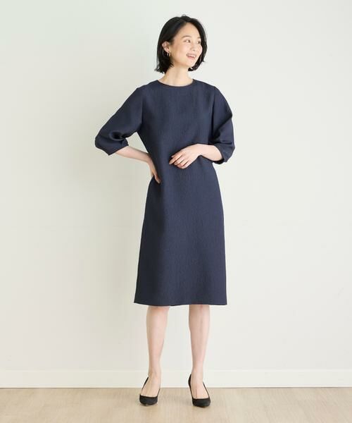 7-IDconcept / セブンアイディーコンセプト ミニ丈・ひざ丈ワンピース | 《大きいサイズ》フクレジャカードワンピース | 詳細3