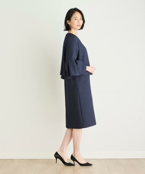 7-IDconcept / セブンアイディーコンセプト ミニ丈・ひざ丈ワンピース | 《大きいサイズ》フクレジャカードワンピース | 詳細8