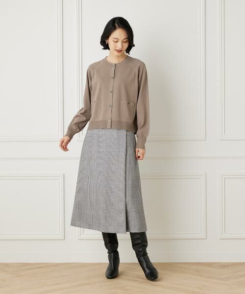 7-IDconcept / セブンアイディーコンセプト ミニ・ひざ丈スカート | ラップ風チェックプリントスカート《Viscotecs》 | 詳細10